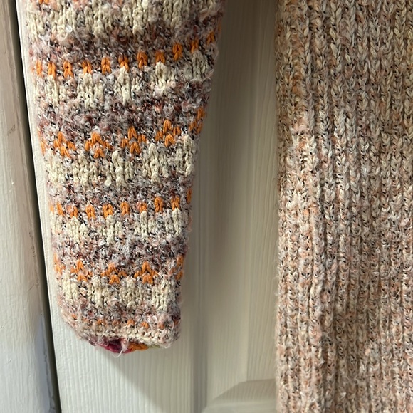 NWT Free People Forever Fair Isle Strawberry Knit Wrap Sweater Dress Small - Picture 7 of 10